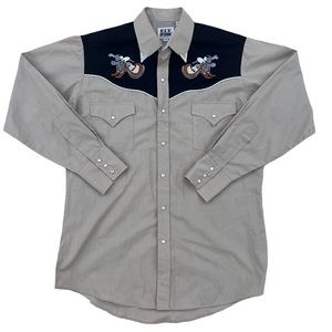 Vintage 90s Ely Cattleman Country Music Western Cowboy Rodeo Shirt Pearl Snap M